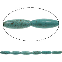 Natural White Turquoise Bead, Oval, turkosblå, 28-31x11mm, Hål:Ca 2mm, Längd Ca 15.5 inch, 10Strands/Lot, Ca 13PC/Strand, Säljs av Lot