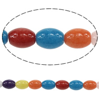 Jade Perlen, Mashan Jade, oval, natürlich, farbenfroh, 8x6mm, Bohrung:ca. 1mm, Länge:ca. 16 ZollInch, 10SträngeStrang/Menge, verkauft von Menge