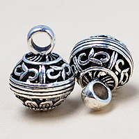 Zinc Alloy Pendants Round antique silver color plated hollow nickel lead & cadmium free Approx 4mm Sold By Lot