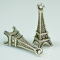 Zinc Alloy Tower antique silver color plated nickel lead & cadmium free Approx 3mm Sold By Lot