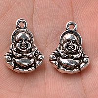 Buddhist Jewelry Pendant, Tibetan Style, Buddha, antique silver color plated, nickel, lead & cadmium free, 14x19mm, Hole:Approx 2.5mm, 500PCs/Lot, Sold By Lot