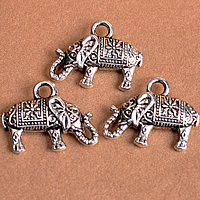 Tibetan Style Animal Pendants, Elephant, antique silver color plated, nickel, lead & cadmium free, 17x13mm, Hole:Approx 2mm, 250PCs/Lot, Sold By Lot