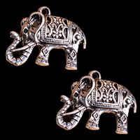Tibetan Style Animal Pendants, Elephant, antique silver color plated, nickel, lead & cadmium free, 21x25mm, Hole:Approx 3mm, 100PCs/Lot, Sold By Lot