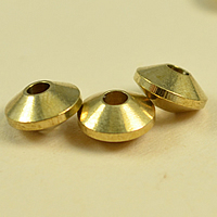 Perline vuote in ottone, Piattino, colore originale, assenza di nichel,piombo&cadmio, 6.5mm, Foro:Appross. 2mm, 1000PC/lotto, Venduto da lotto