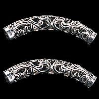 Tibetan Style Tube Beads, antique silver color plated, Buddhist jewelry & hollow, nickel, lead & cadmium free, 37x5.50mm, Hole:Approx 3.5mm, 100PCs/Lot, Sold By Lot