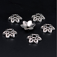 Tibetan Style Bead Cap, Flower, antique silver color plated, nickel, lead & cadmium free, 9.50x3mm, Hole:Approx 2mm, 1000PCs/Lot, Sold By Lot