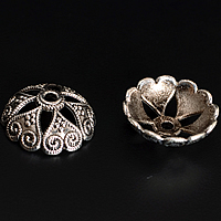 Zinc Alloy Bead Cap Flower antique silver color plated nickel lead & cadmium free 15mm Approx 2mm Sold By Lot