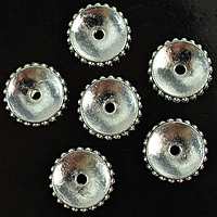 Perles intercalaires en alliage de zinc, Plat rond, Plaqué de couleur d'argent, protéger l'environnement, sans nickel, plomb et cadmium, 11mm, Trou:Environ 2mm, 1000PC/lot, Vendu par lot