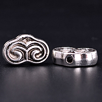 Tibetan Style Flat Beads, Cloud, antique silver color plated, nickel, lead & cadmium free, 16x10mm, Hole:Approx 2mm, 200PCs/Lot, Sold By Lot