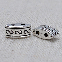 Tibetan Style Spacer Beads, Horse Eye, antique silver color plated, double-hole, nickel, lead & cadmium free, 9.50x4.50mm, Hole:Approx 1mm, 1000PCs/Lot, Sold By Lot