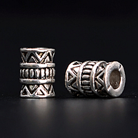 Tibetan Style Tube Beads, Column, antique silver color plated, nickel, lead & cadmium free, 5.50x7.50mm, Hole:Approx 2mm, 600PCs/Lot, Sold By Lot