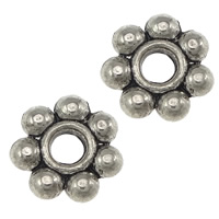 Brass Bead Cap, Flower, platinum color plated, blacken, nickel, lead & cadmium free, 6x2mm, Hole:Approx 2mm, 300PCs/Lot, Sold By Lot