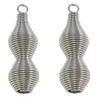 Stainless Steel Pendants, Calabash, original color, 9x29mm, Hole:Approx 2mm, 4mm, 100PCs/Lot, Sold By Lot