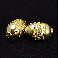 Buddhistiske perler, Messing, Oval, buddhistiske smykker, oprindelige farve, nikkel, bly & cadmium fri, 10x9x15mm, Hole:Ca. 3mm, 50pc'er/Lot, Solgt af Lot