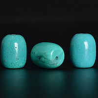 Perles de bouddhistes, turquoise naturelle, tambour, 11x14mm, Trou:Environ 1mm, 40PC/lot, Vendu par lot