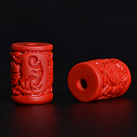 Buddhistische Perlen, Cinnabaris, Zylinder, buddhistischer Schmuck, 8x11mm, Bohrung:ca. 1.8mm, 20PCs/Menge, verkauft von Menge