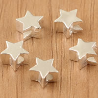 Thailand Sterling Silver Beads, Star, 6x3.7mm, Hole:Approx 1.5mm, 10PCs/Bag, Sold By Bag