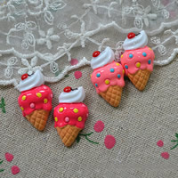 Food Resin Cabochon Ice Cream flat back Sold By Lot