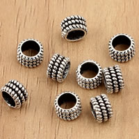 Ταϊλάνδη Sterling Silver Beads, Rondelle, 5x3.4mm, Τρύπα:Περίπου 3mm, 30PCs/τσάντα, Sold Με τσάντα