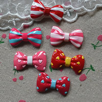 Fashion Resin Cabochons, Bowknot, different designs for choice & flat back, 31x19mm, 100PCs/Lot, Sold By Lot
