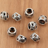 Thailand Sterling Silver European Bead, Drum, different size for choice & without troll & hollow, Sold By Bag