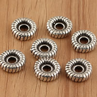 Thailand Sterling Silver Spacer Bead, Flat Round, 9x2.8mm, Hole:Approx 2mm, 5PCs/Bag, Sold By Bag
