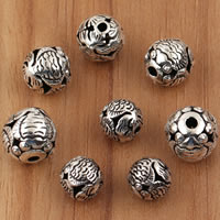 An Téalainn Sterling Silver Beads, Droim, méid éagsúla do rogha, Poll:Thart 1.5mm, Díolta De réir Mála