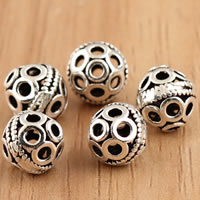 Bali Sterling Silber Perlen, Thailand, Laterne, hohl, 8mm, Bohrung:ca. 1mm, 10PCs/Tasche, verkauft von Tasche
