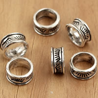 Thailand Sterling Silver Large Hole Bead, Donut, 7.7x3.8mm, Hole:Approx 5mm, 10PCs/Bag, Sold By Bag