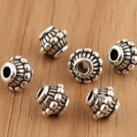 An Téalainn Sterling Silver Beads, Lantern, 6.5x5.7mm, Poll:Thart 1.5mm, 10ríomhairí pearsanta/Mála, Díolta De réir Mála