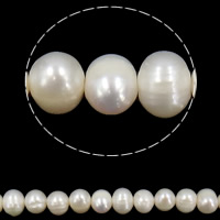 Perlas Patata Freshwater, Perlas cultivadas de agua dulce, natural, Blanco, 8-9mm, agujero:aproximado 0.8mm, Vendido para 15 Inch Sarta