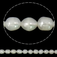 Cultured Rice Freshwater Pearl Beads, natural, white, Grade A, 5-6mm, Hole:Approx 0.8mm, Sold Per 14.5 Inch Strand