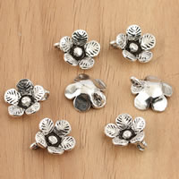 Bali Sterling Silver Pendants, Tailandia, Flor, 10x10mm, Buraco:Aprox 1.5mm, 10PCs/Bag, vendido por Bag