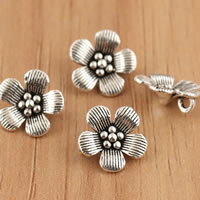 Thailand Sterling Silver Pendants, Flower, 10x1.6mm, Hole:Approx 3.5mm, 10PCs/Bag, Sold By Bag