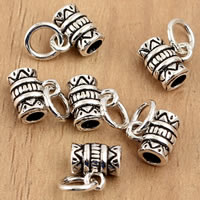 Thailand Sterling Silver Bail Bead, Tube, 7x11.2mm, Hole:Approx 3.5mm, 10PCs/Bag, Sold By Bag