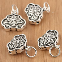 Thailand Sterling Silver Pendants, 14x17.80x6mm, Hole:Approx 4mm, 5PCs/Bag, Sold By Bag