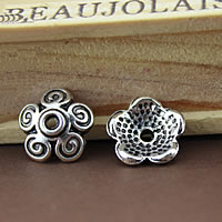 Tibetan Style Bead Cap, Flower, antique silver color plated, nickel, lead & cadmium free, 10.5mm, Hole:Approx 2mm, 1500PCs/Lot, Sold By Lot