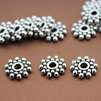 Tibetan Style Spacer Beads, Flower, antique silver color plated, nickel, lead & cadmium free, 8.2mm, Hole:Approx 2mm, 1000PCs/Lot, Sold By Lot