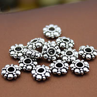 Tibetan Style Spacer Beads, Flower, antique silver color plated, nickel, lead & cadmium free, 6.2mm, Hole:Approx 2mm, 2000PCs/Lot, Sold By Lot