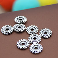 Tibetan Style Spacer Beads, Flat Round, antique silver color plated, nickel, lead & cadmium free, 8mm, Hole:Approx 2mm, 1500PCs/Lot, Sold By Lot