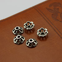Tibetan Style Bead Cap, Flower, antique silver color plated, nickel, lead & cadmium free, 8mm, Hole:Approx 2mm, 1500PCs/Lot, Sold By Lot