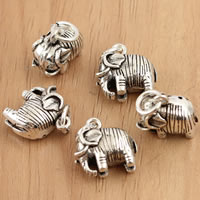 Thailand Sterling Silver Pendants, Elephant, 12.50x17x7.30mm, Hole:Approx 4mm, 3PCs/Bag, Sold By Bag