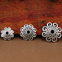 Tibetan Style Bead Cap, Flower, antique silver color plated, different size for choice, nickel, lead & cadmium free, Hole:Approx 2mm, Sold By Lot