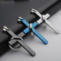 Stainless Steel Cross Pendants 316 Stainless Steel plated with letter pattern mixed colors Approx 3-5mm Sold By Bag