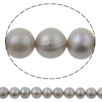 Barocco coltivate in acqua dolce Perla, perla d'acquadolce coltivata naturalmente, grigio, Grade AA, 6-7mm, Foro:Appross. 0.8mm, Venduto per Appross. 14.7 pollice filo