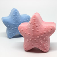 Velveteen Single Ring Box, with Cardboard, Starfish, mixed colors, 65x65x40mm, 20PCs/Bag, Sold By Bag