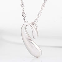 925 Sterling Silver Pendant, platinum plated, 27x8mm, Hole:Approx 3-5mm, 5PCs/Bag, Sold By Bag