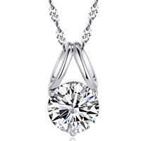 Cubic Zirconia Pendant 925 Sterling Silver platinum plated with cubic zirconia & faceted Approx 3-5mm Sold By Bag