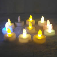 Kunststoff Kerze, plattiert, LED, gemischte Farben, 37x40mm, 100PCs/Menge, verkauft von Menge