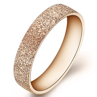 Titanium Steel Finger Ring, Donut, rose gold color plated, different size for choice & for woman & frosted, 4mm, 3PCs/Bag, Sold By Bag